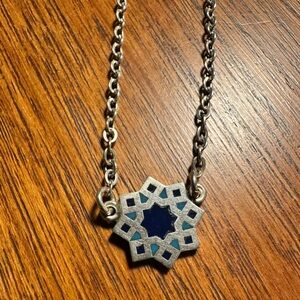 Silver and Blue Star Pendant Necklace